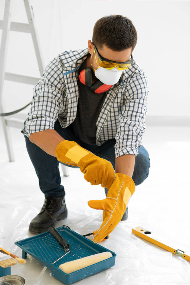 man with safety protection equipment